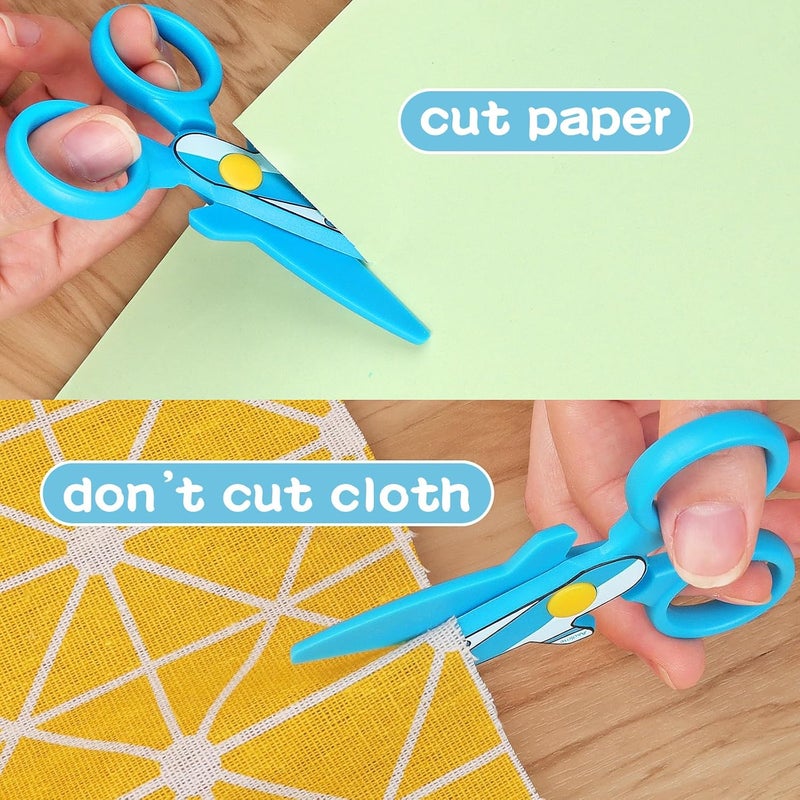 Asdirne Children Scissors, Kid Safety Scissor for Preschool Toddler, Arts & Crafts Safe Scissors, Pack of 2 - Image 5